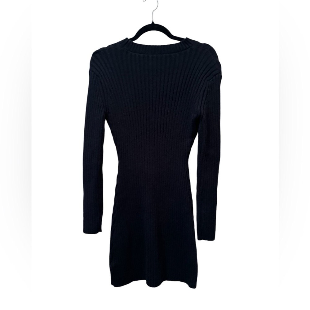 Commense Black Ribbed Mini Dress - Picture 4 of 6